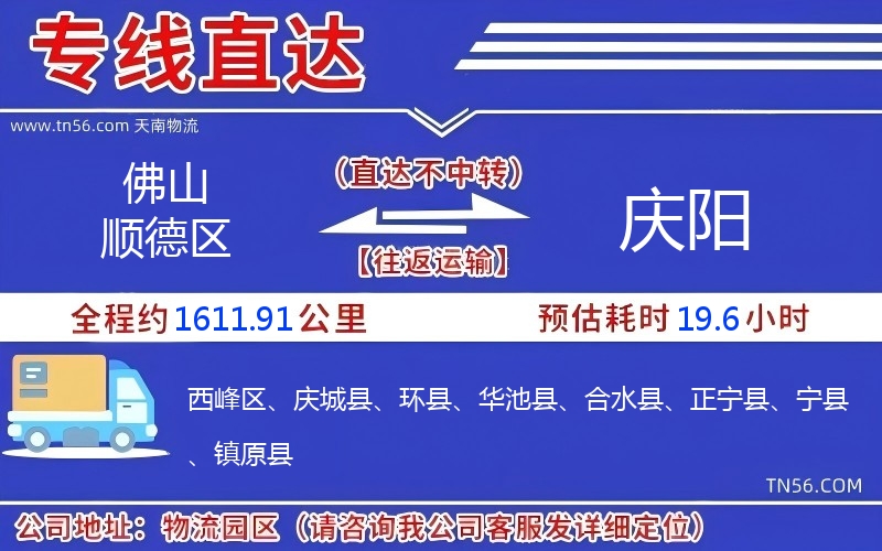 佛山順德區(qū)到慶陽物流公司 佛山順德區(qū)到慶陽物流公司