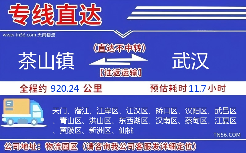 茶山鎮到武漢物流公司