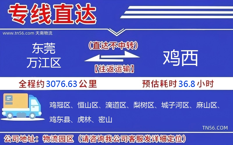 東莞萬江區(qū)到雞西物流公司