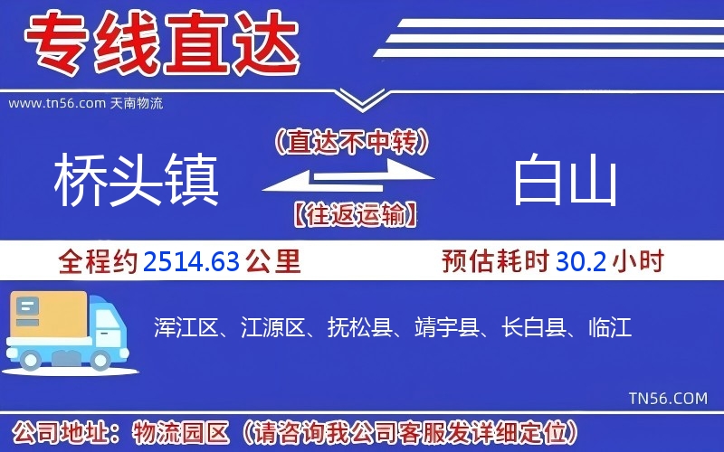 橋頭鎮到白山物流公司