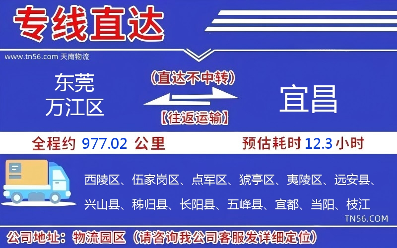 東莞萬江區到宜昌物流公司