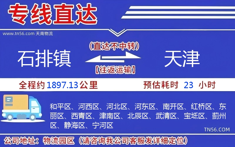 石排鎮(zhèn)到天津物流公司 石排鎮(zhèn)到天津物流公司