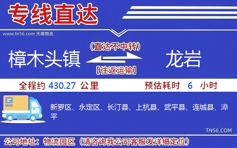 樟木頭鎮(zhèn)到龍巖物流公司