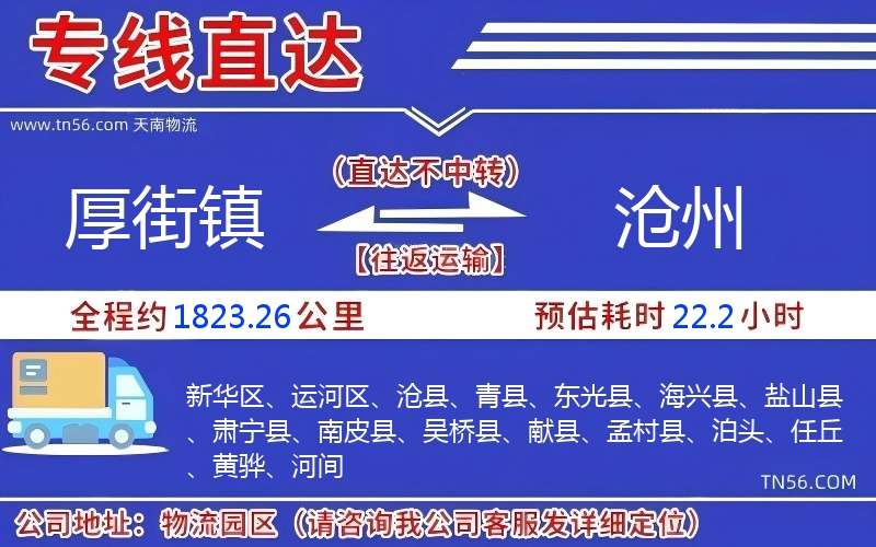 厚街鎮到滄州物流公司