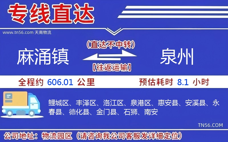 麻涌鎮到泉州物流公司