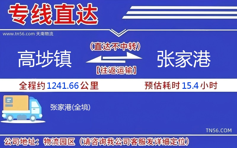 高埗鎮到張家港物流公司